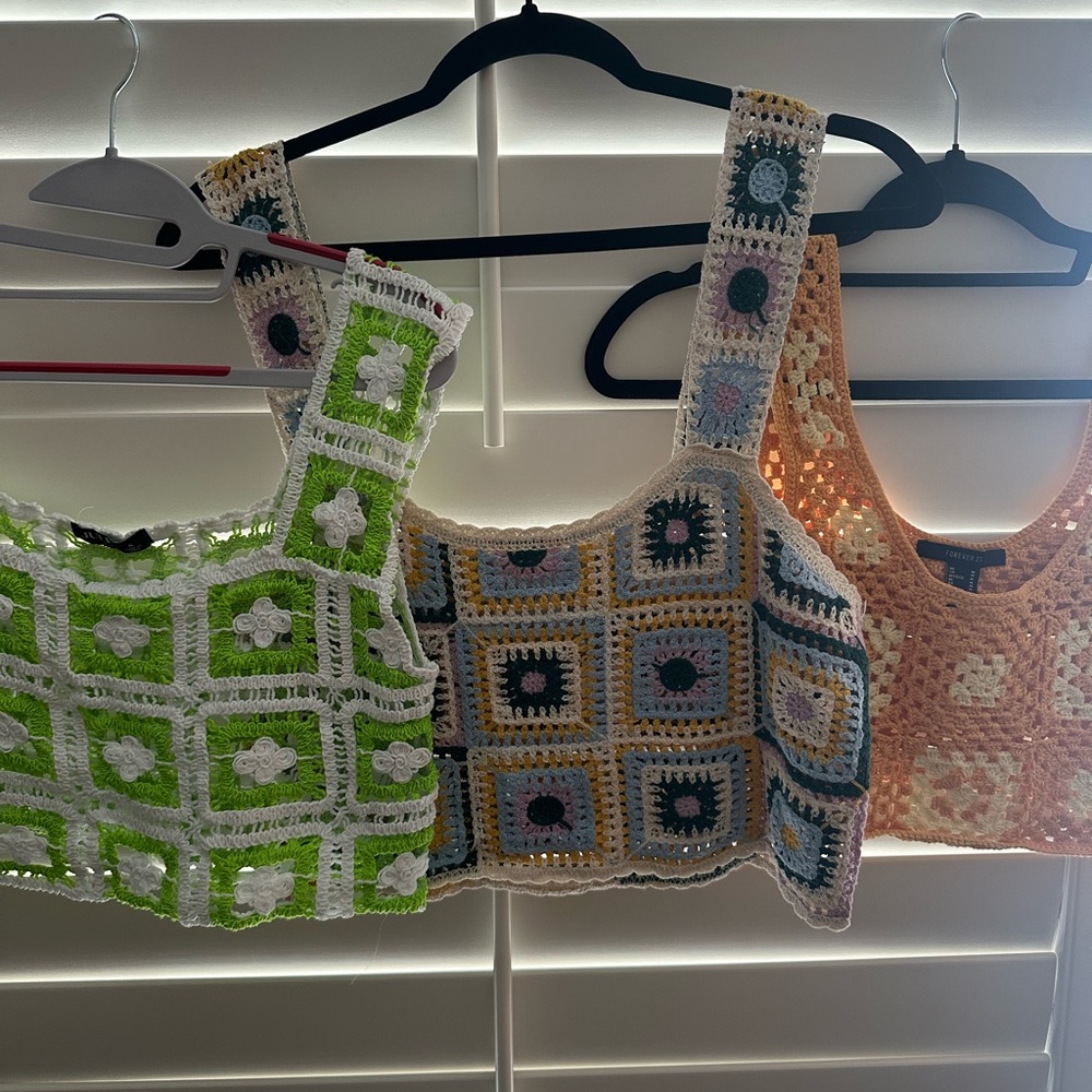 Crochet Square Pattern Tank Top